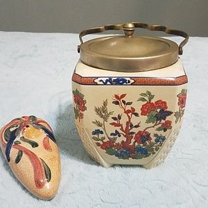 Antique English Biscuit Jar with Lid